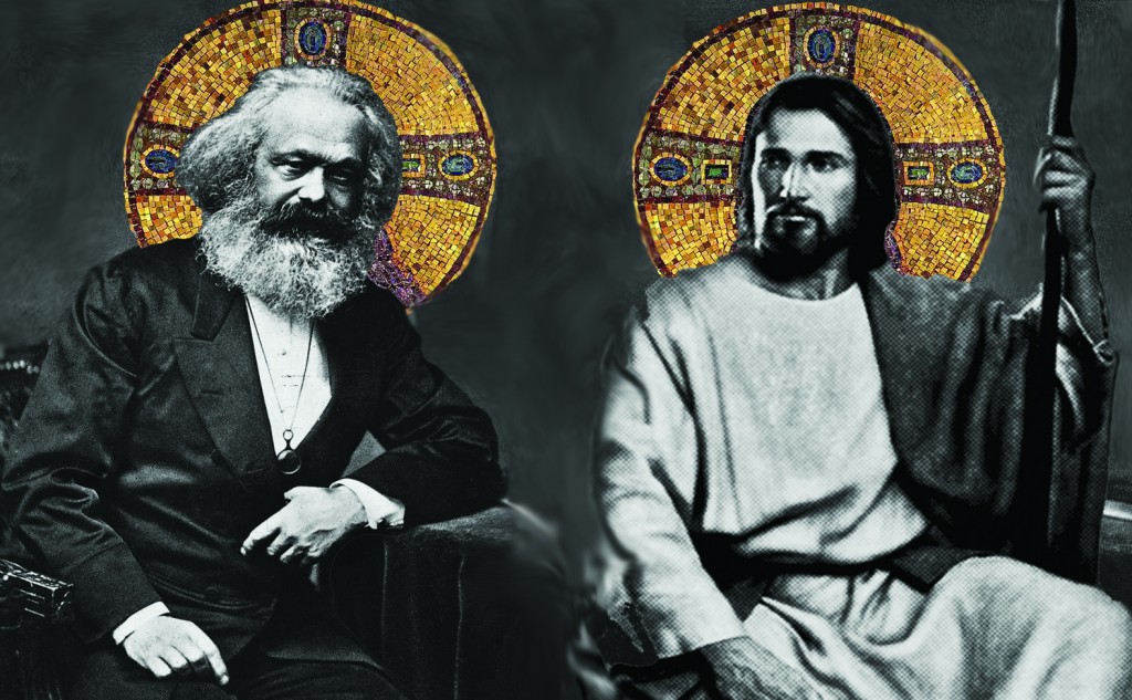 jesuschrist karlmarx with halos