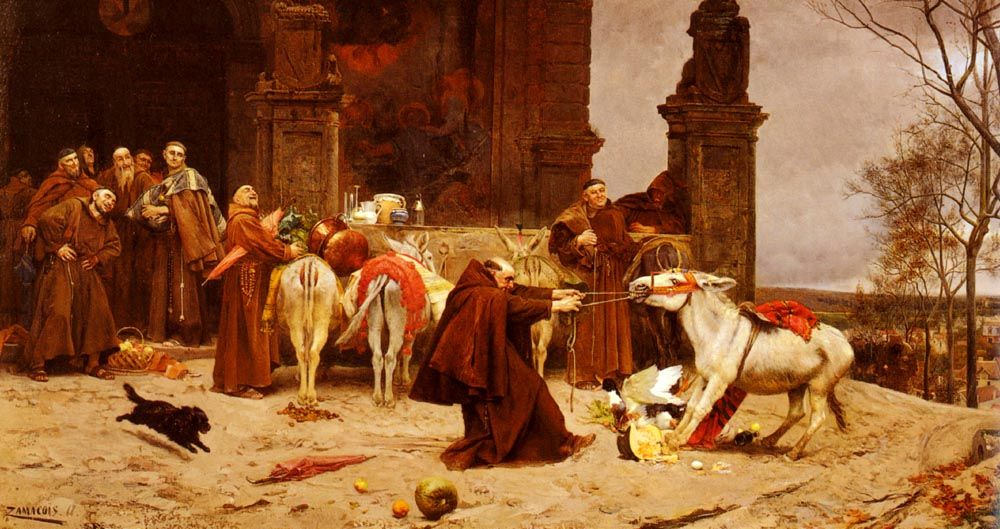 Taming the Donkey', painting by Eduardo Zamacois y Zabala, 1868